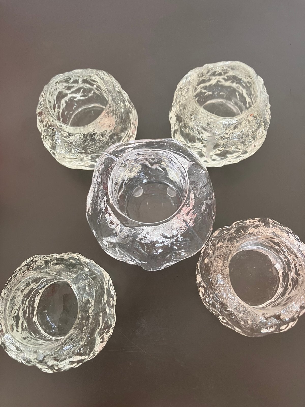 KOSTA BODA snowball waxinelichtjes 4 + 1, Ophalen of Verzenden, Zo goed als nieuw, Kosta Boda