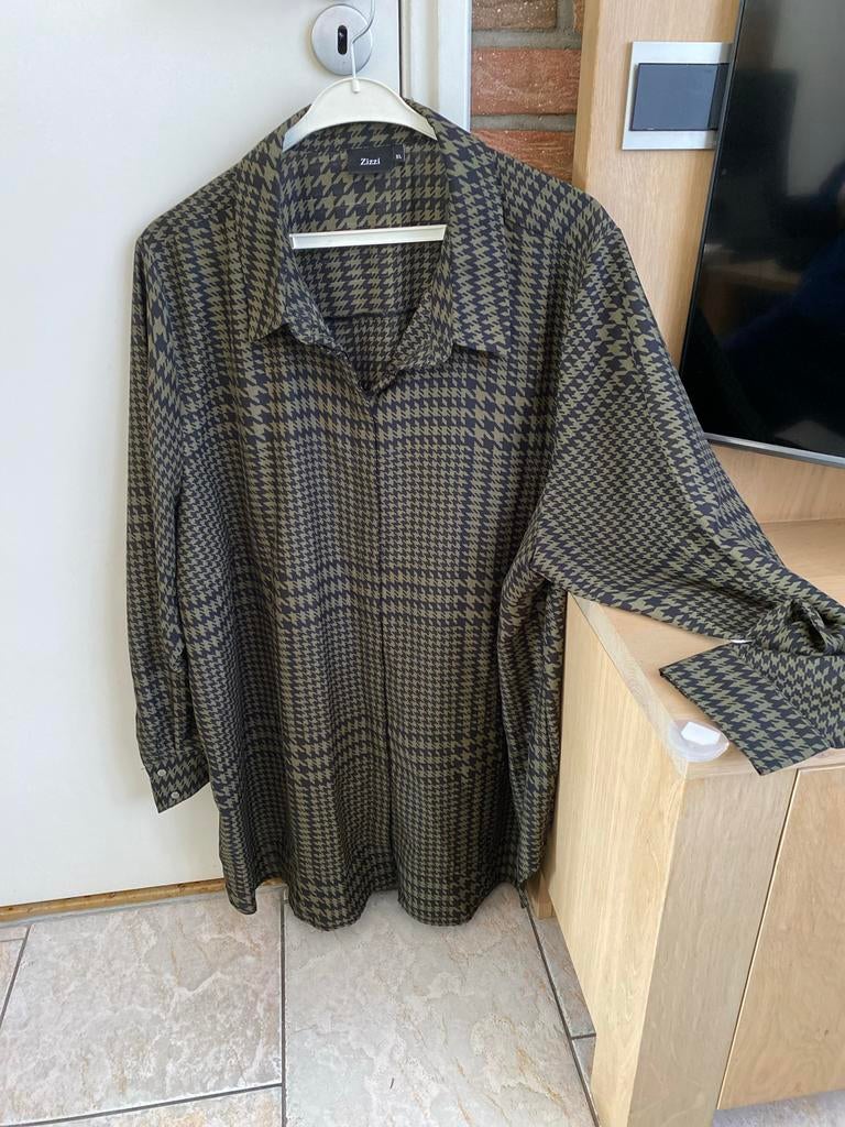 Zizzi blouse lange mouw maat 54, Ophalen of Verzenden, Zo goed als nieuw, Maat 46/48 (XL) of groter, Groen