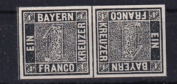 D21) 1849 Bayern Mi 1 tete beche MNH geen garantie, Verzenden, Overige periodes, Postfris