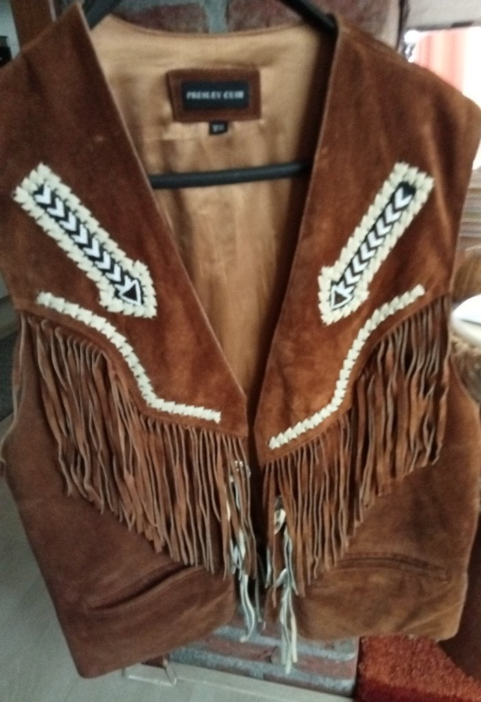 Country dance leren gilet, Bruin, Overige maten, Ophalen of Verzenden, Presley cuir