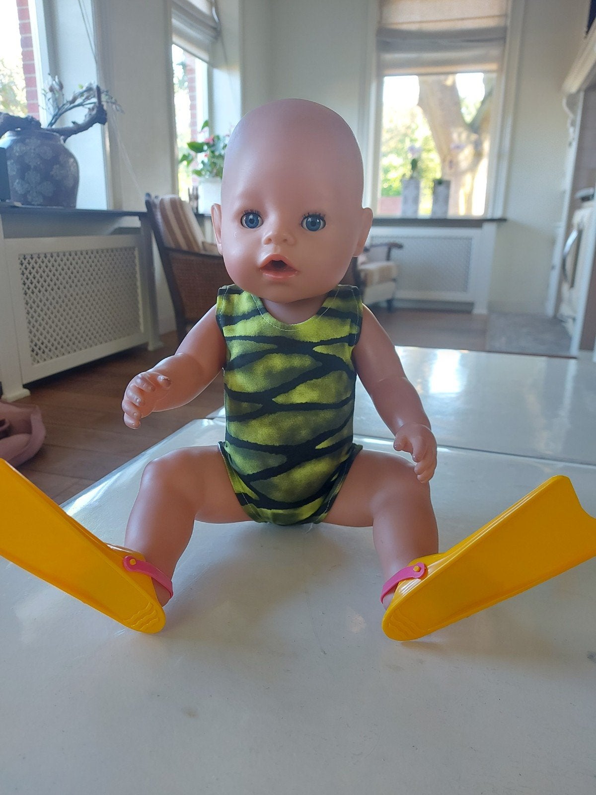 zwem set 2x badpak en zwem flippers baby born pop 43cm, Kinderen en Baby's, Speelgoed | Poppen, Ophalen of Verzenden, Nieuw, Babypop