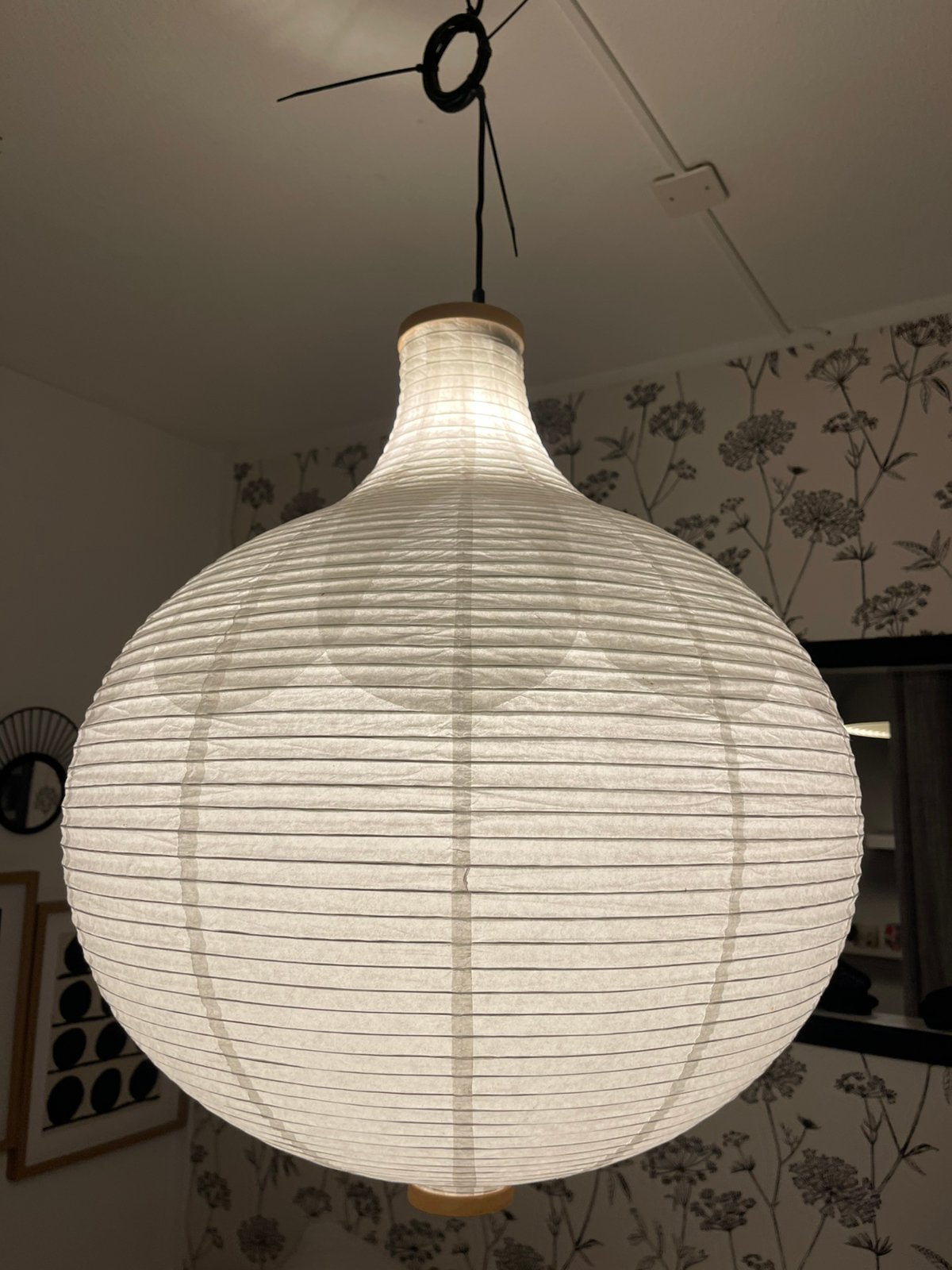 Ikea Risbyn Papieren Hang Lamp, Ophalen, Gebruikt, Natuurlijk materiaal