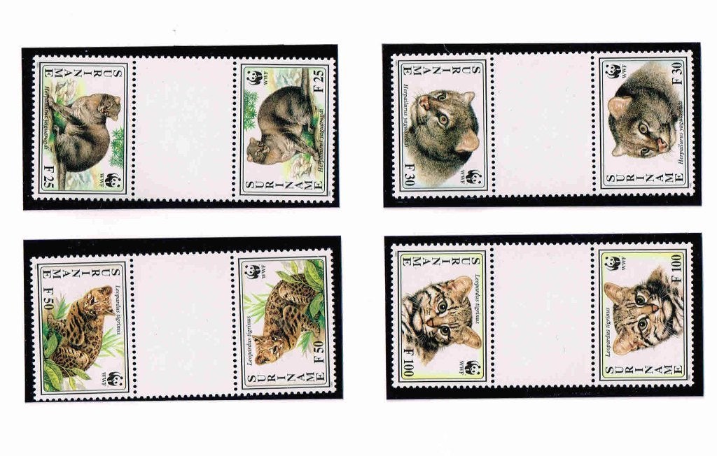 Suriname 1995 Dieren WWF Brugpaar 844/47 TBBP /suriv41, Ophalen of Verzenden