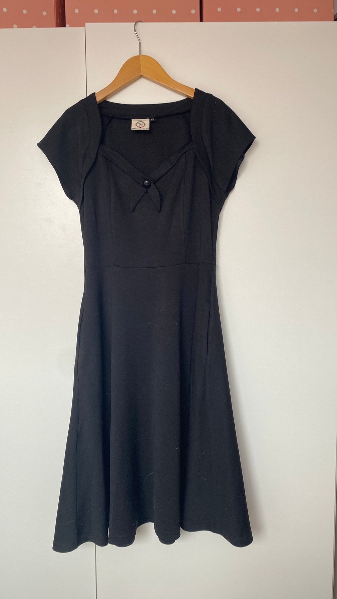 Zwart vintage jurkje, Kleding | Dames, Verzenden, Gedragen, Zwart, Boven de knie