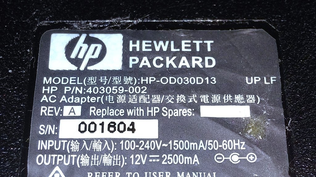 HP 403059-002 HP-OD030D13 12V 2.5A 30W Adapter Lader Power, Computers en Software, Pc- en Netwerkkabels, Ophalen of Verzenden