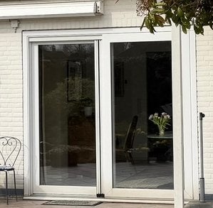 Kunststof schuifpui 240 x 227 cm - incl. glas - 4 jaar oud., Ophalen, Kunststof, Gebruikt, 225 cm of meer