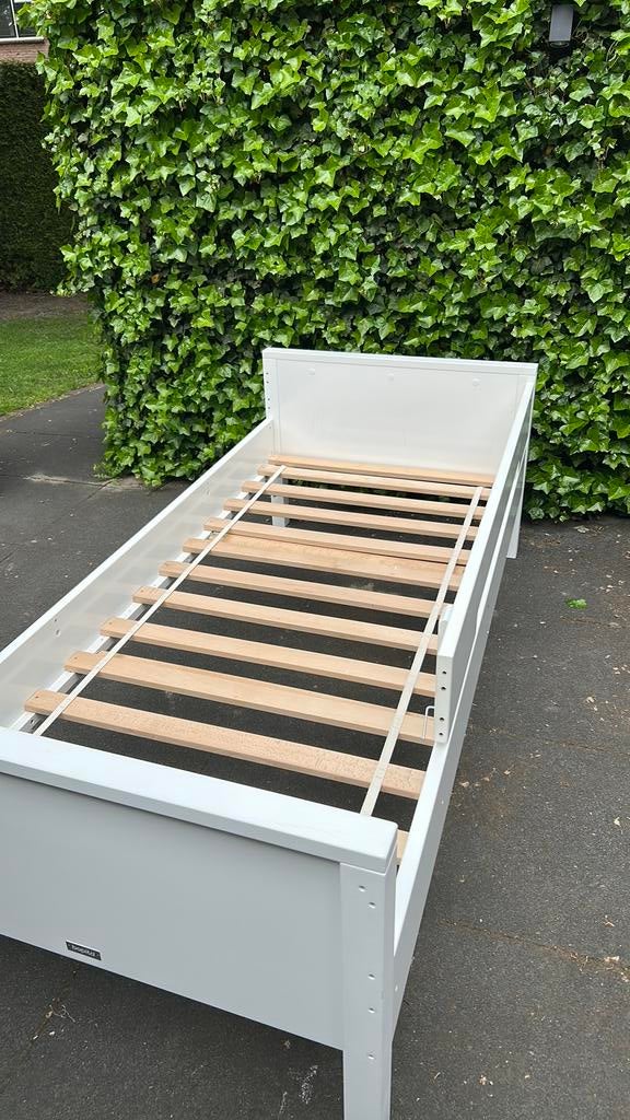 Bopita Bedbank Wit met Lattenbodem, Ophalen, 85 tot 100 cm, Gebruikt, Lattenbodem