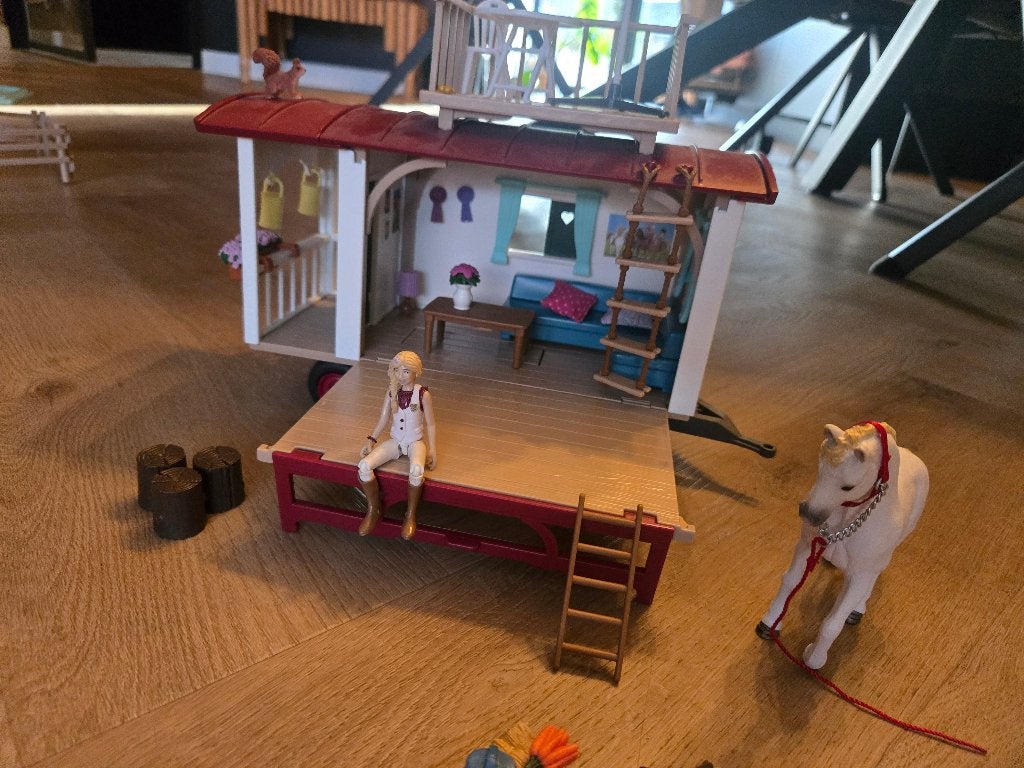 Schleich caravan (paarden), Ophalen of Verzenden, Zo goed als nieuw