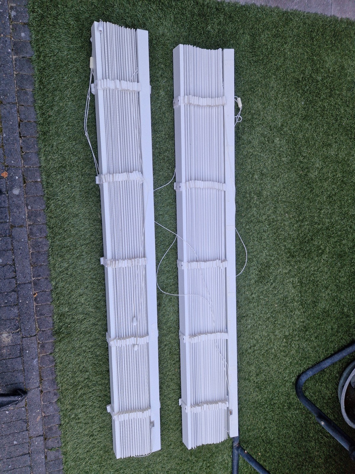 2 Witte Houten Jaloezieën te koop., Ophalen, Jaloezie, Gebruikt, Wit