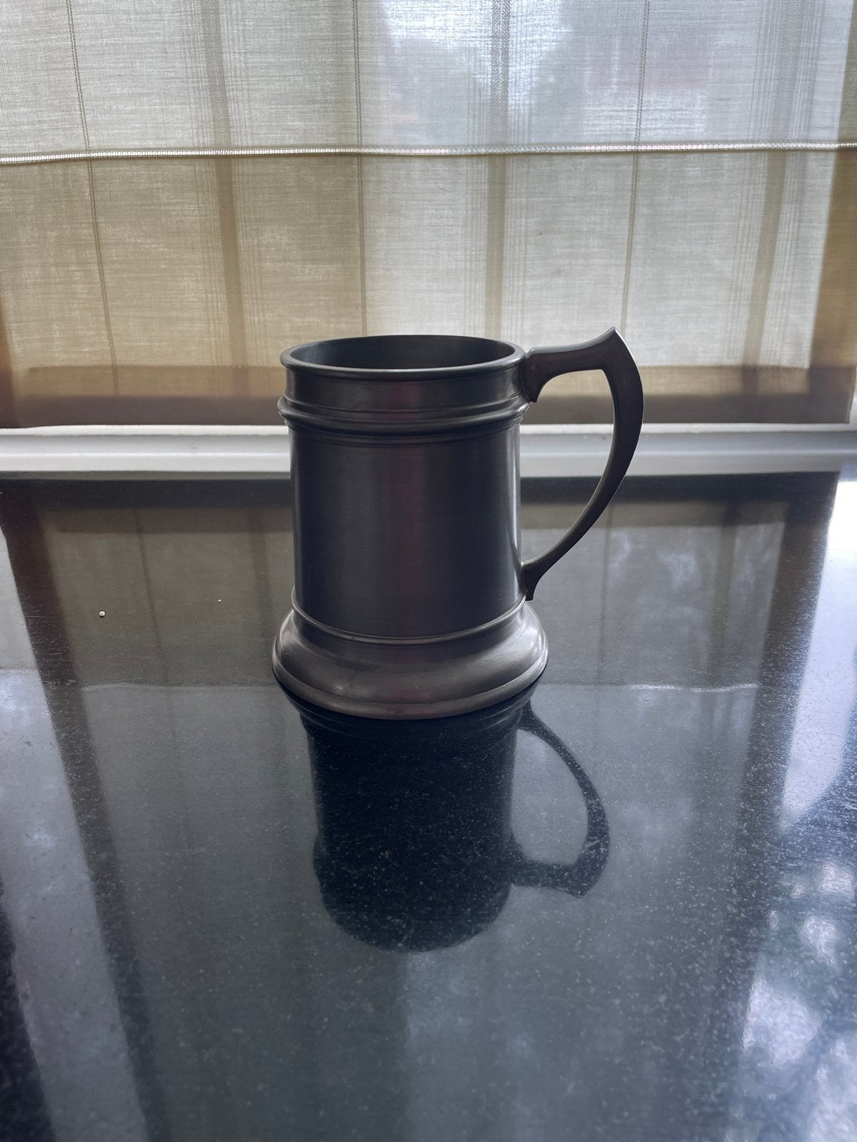 Antieke tinnen bierpul uit België - 21 cm hoog, Antiek en Kunst, Ophalen