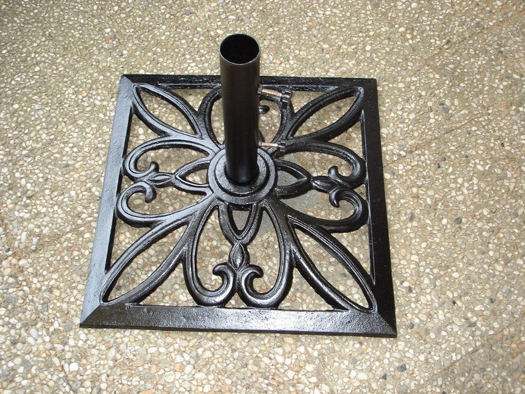 Zware zwarte Gietijzeren Parasolvoet (60 x 60), Tuin en Terras, Ophalen, Gebruikt, Minder dan 1 meter, Overige typen