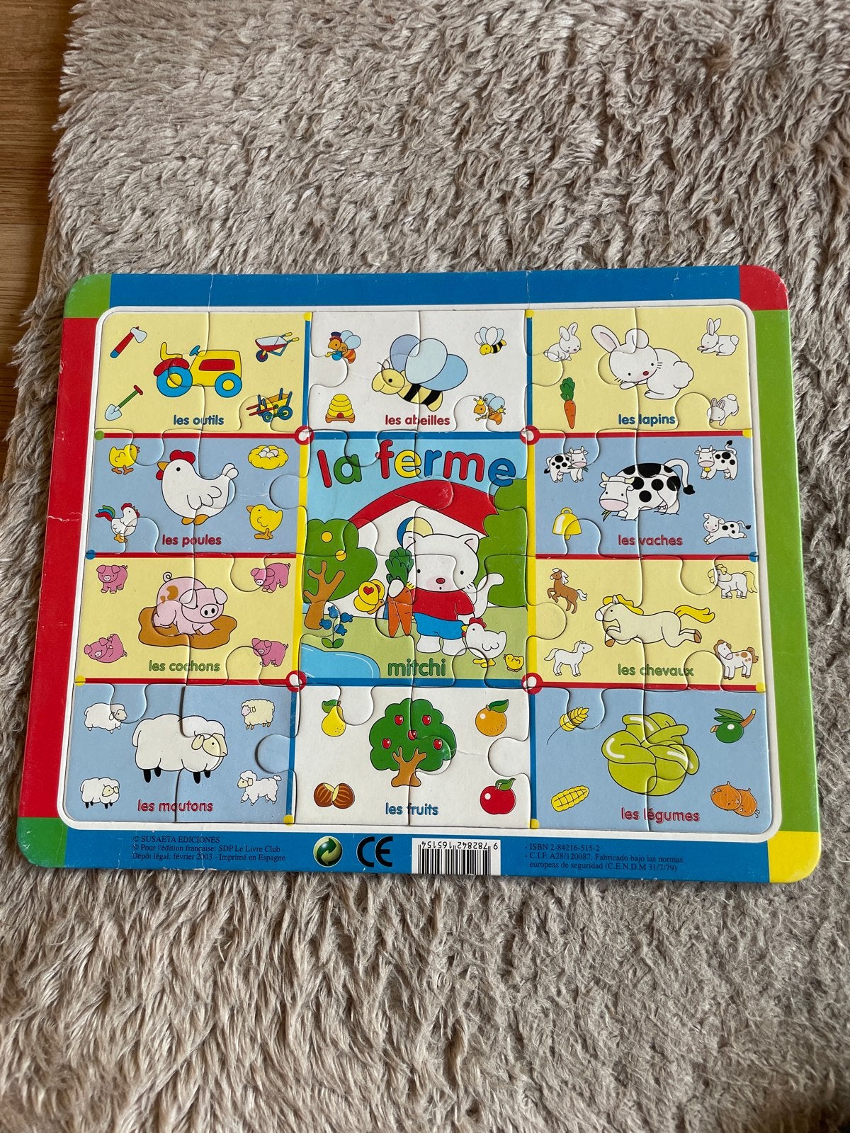 Kartonnen Boerderij Puzzel 'La Ferme' voor Kinderen, Ophalen, 2 tot 4 jaar, Gebruikt, 10 tot 50 stukjes
