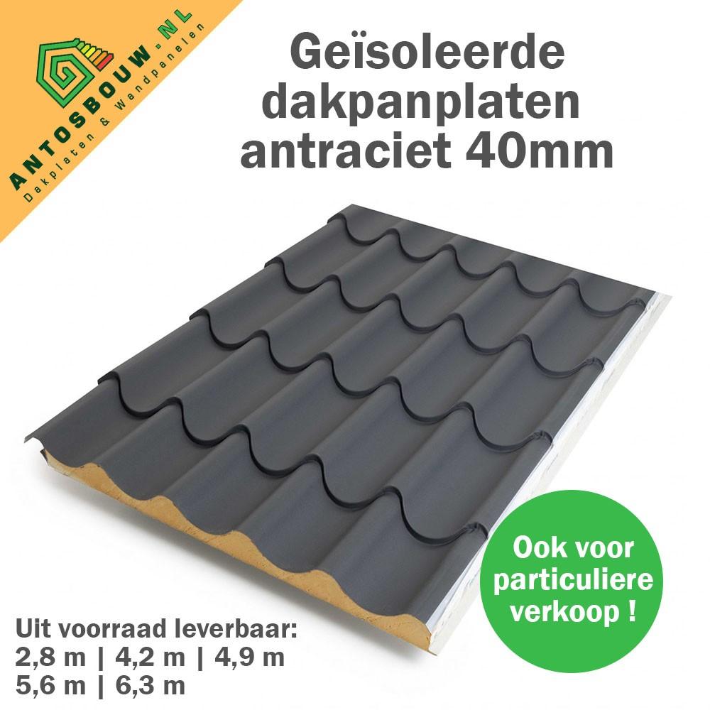 Geïsoleerde Dakpanplaten 40 mm dik, Doe-het-zelf en Verbouw, Dakpannen en Dakbedekking, Nieuw, Dakplaat of Dakpanplaat, Overige materialen