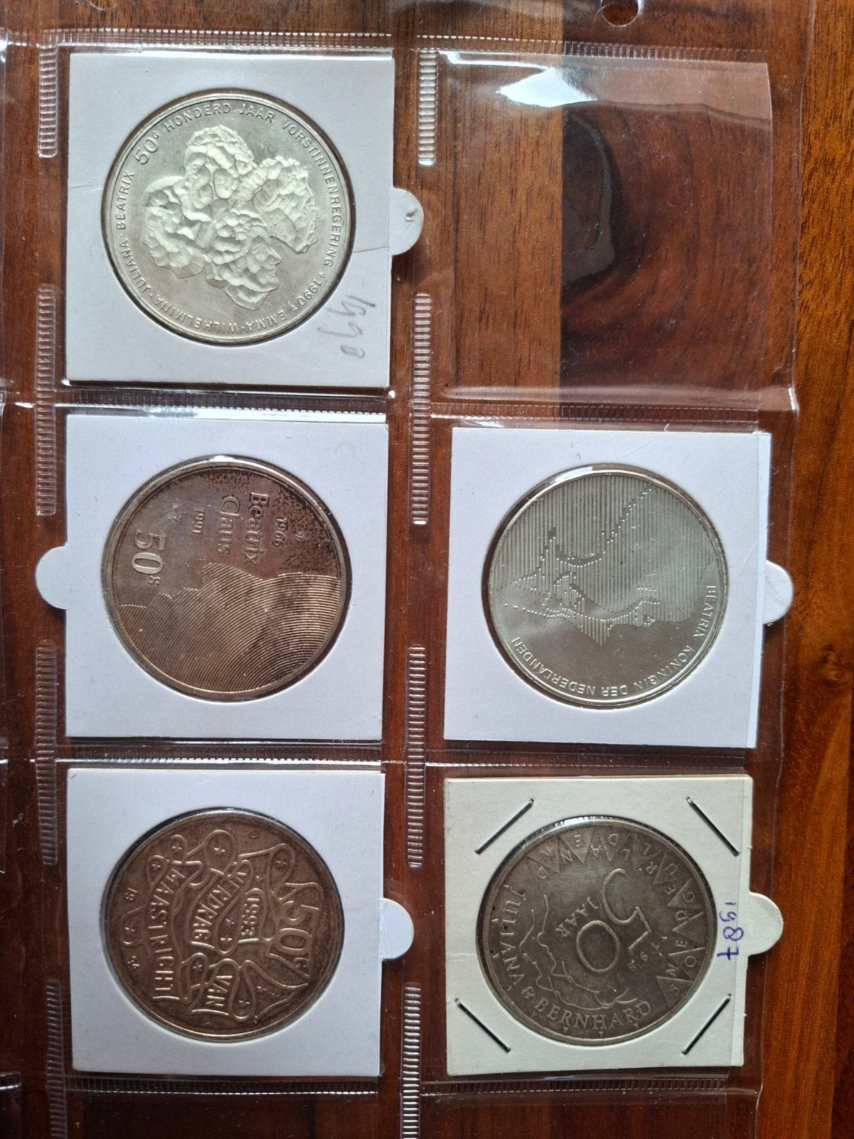Serie 50 gulden beatrix zilver, Postzegels en Munten, Munten | Nederland, Setje, Koningin Beatrix, Zilver, Ophalen of Verzenden
