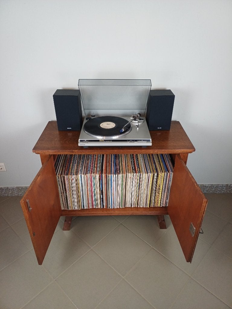 Audiomeubel platenkast platenspelerkast retro vintage hout, Huis en Inrichting, Kasten | Dressoirs, Ophalen, Retro / vintage, Gebruikt