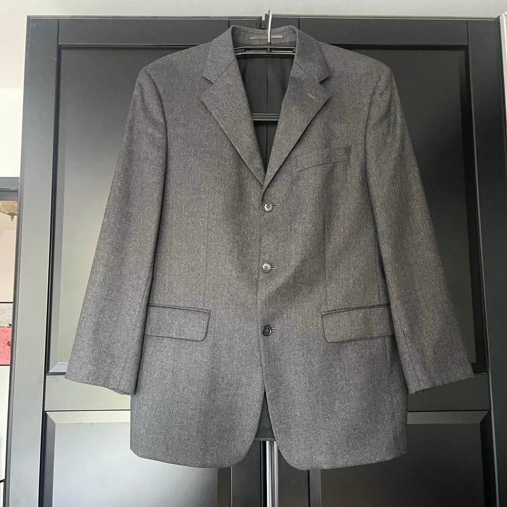 Stijlvol Grijs Heren Colbertdas - Pure Scheerwol, Ophalen of Verzenden, Zo goed als nieuw, Maat 48/50 (M), Grijs
