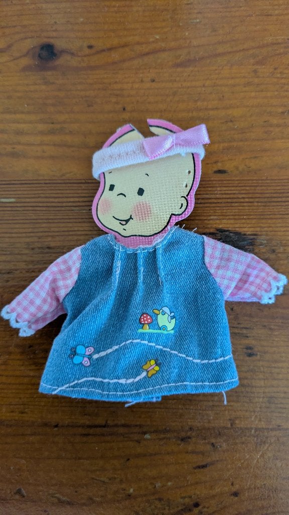 Mini Baby Born kledingset - Denim jurk + haarband, Ophalen of Verzenden, Nieuw, Babypop