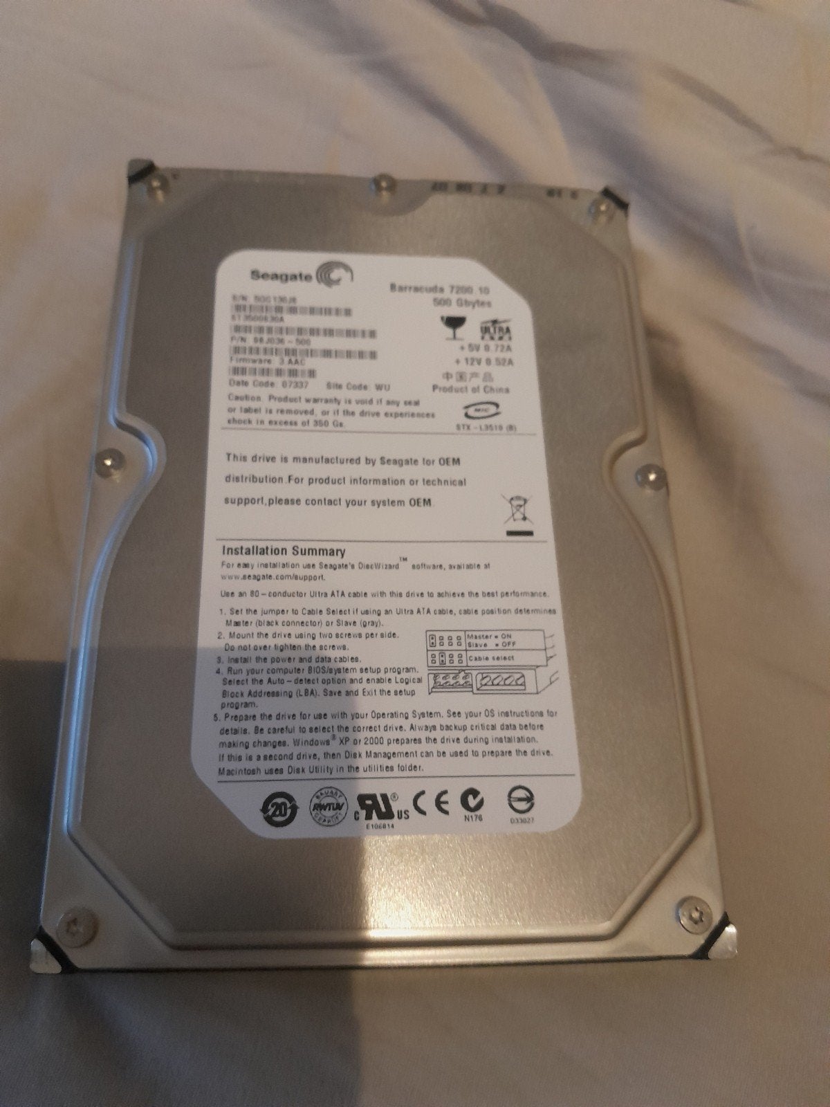 Seagate 500gb ata nieuw, Computers en Software, Harde schijven, Intern, 500gb, PATA, HDD