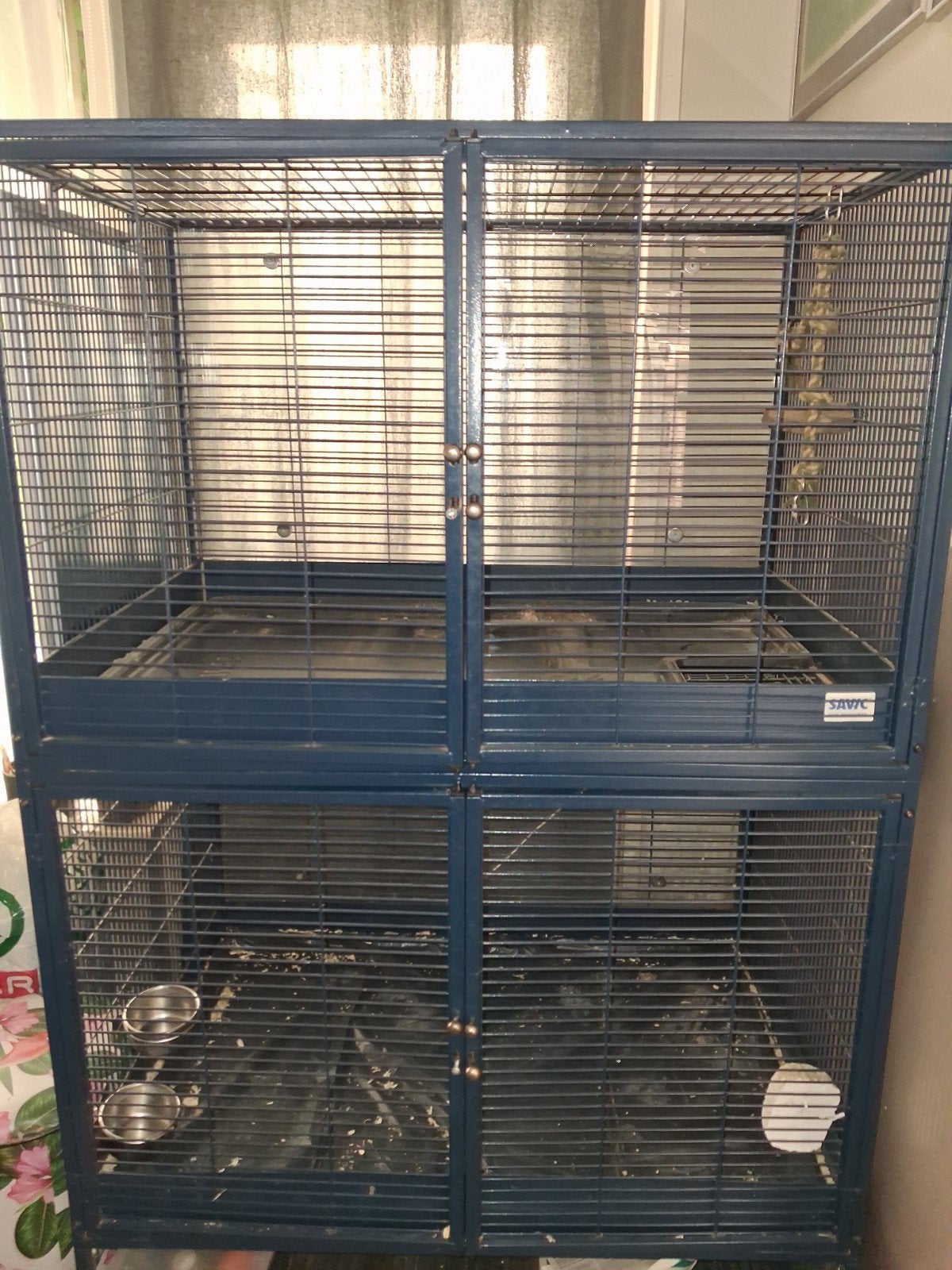 rattenkooi, merk savic, donker blauw, Dieren en Toebehoren, Ophalen, Kooi, Gebruikt, 90 cm of meer