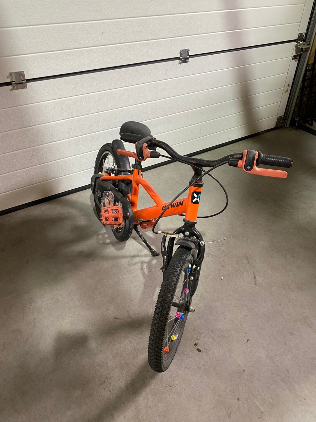 B’twin fiets 16inch, Ophalen, Zijwieltjes, Gebruikt, Velgrem
