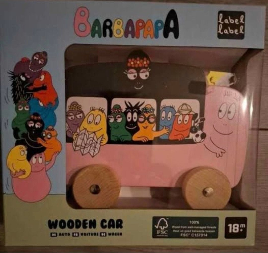 Barbapapa houten bus - Label Label, Ophalen of Verzenden, Nieuw