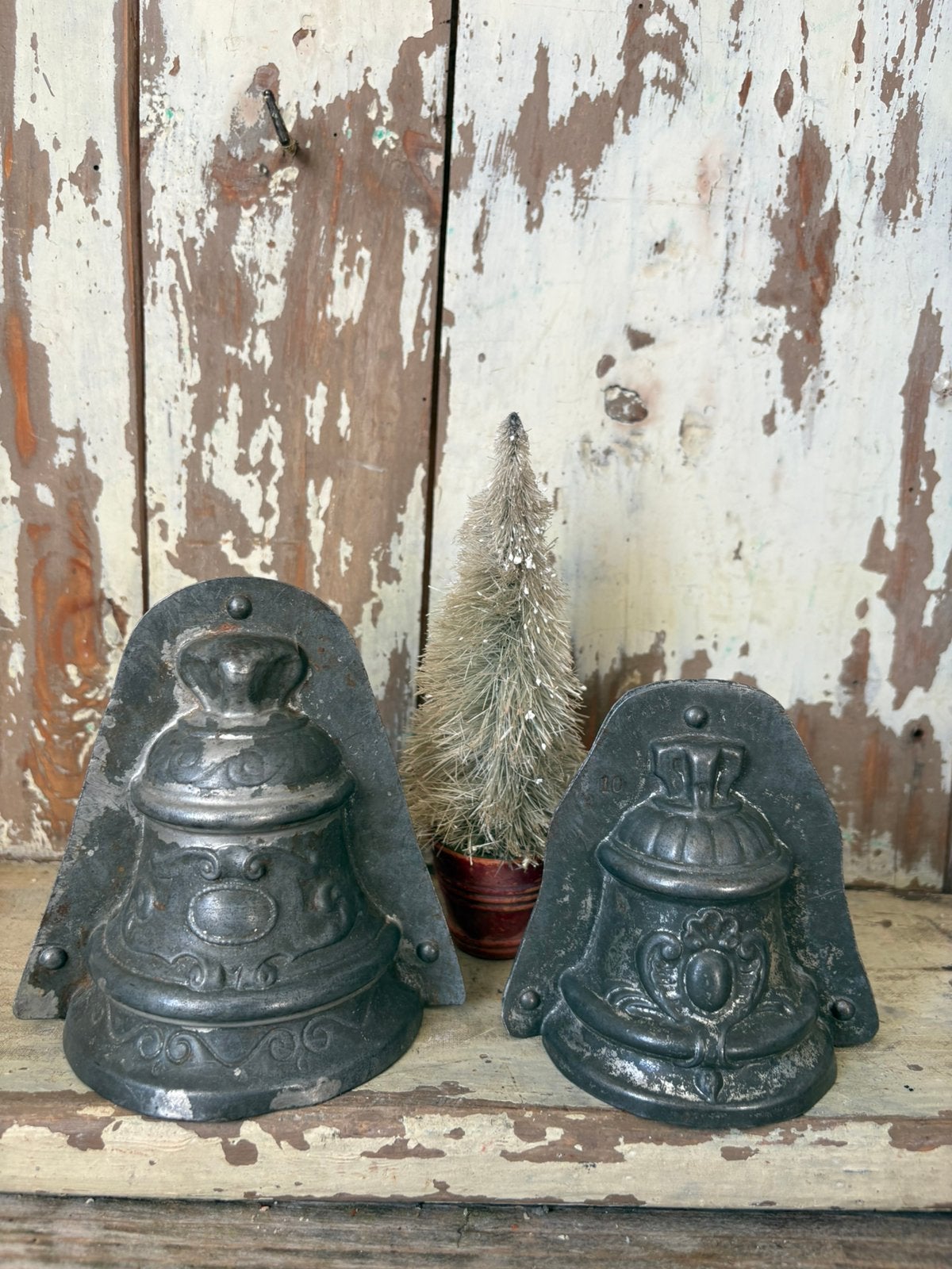 Set oude bewerkte chocolade mallen, kerstklokken, Ophalen of Verzenden