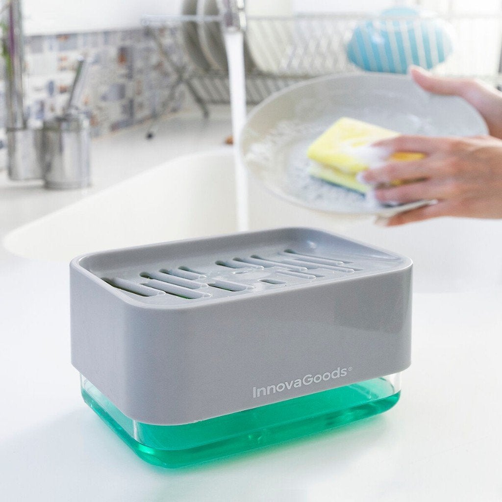 2-in-1 zeepdispenser voor het aanrecht Pushoap InnovaGoods, F, F, Overige typen, Verzenden