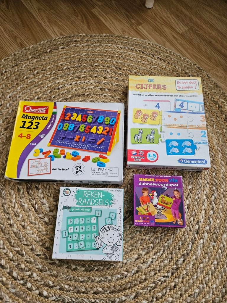 4 leuke kinderspelletjes, Kinderen en Baby's, Ophalen of Verzenden, Zo goed als nieuw, Taal en Lezen