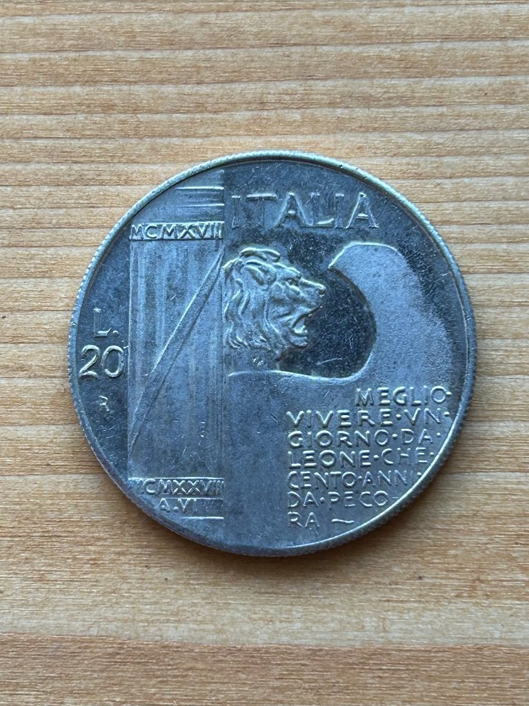 Italië 20 lire, 1928, Ophalen of Verzenden, Buitenland, Bankbiljetten