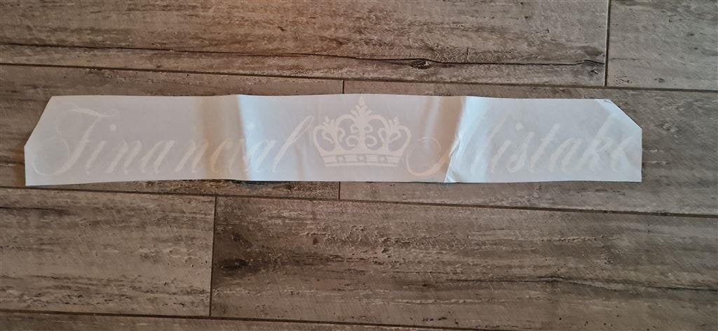 Sticker Financial Mistake voor autoruit, Ophalen of Verzenden