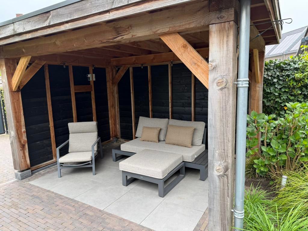 Loungebank, poef en relaxstoel van life outdoor living, Tuin en Terras, Ophalen, 4 zitplaatsen, Bank, Aluminium