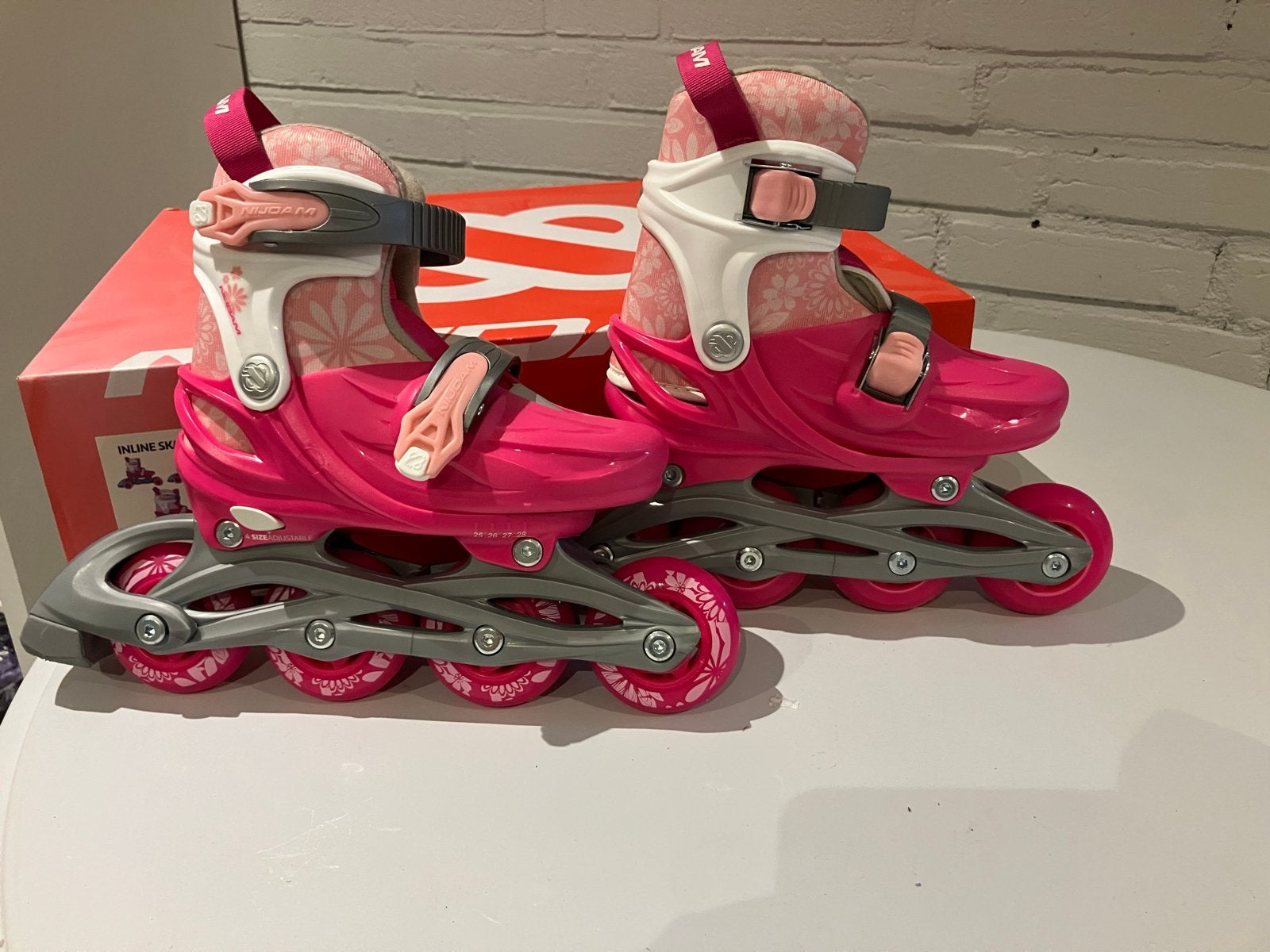 Roze verstelbare inline skates 3-in-1, maat 25-28, Overige merken, Verstelbaar, Kinderen, Ophalen of Verzenden