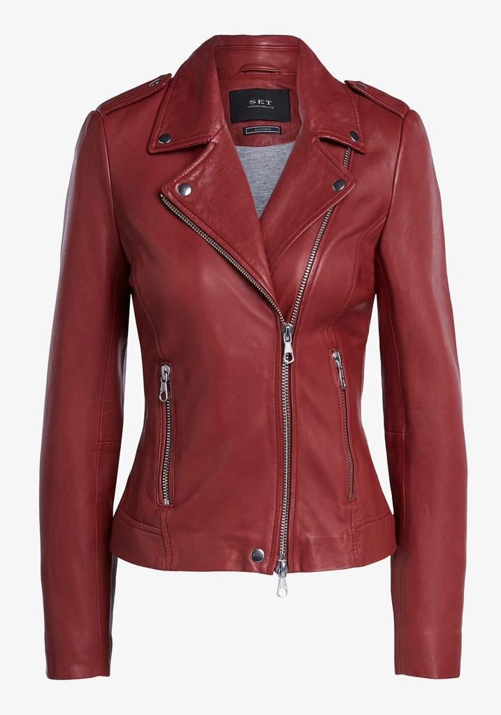 Set fashion Tyler Leren jack jas bikerjack leer NIEUW mt 36, Ophalen of Verzenden, Nieuw, Maat 36 (S)