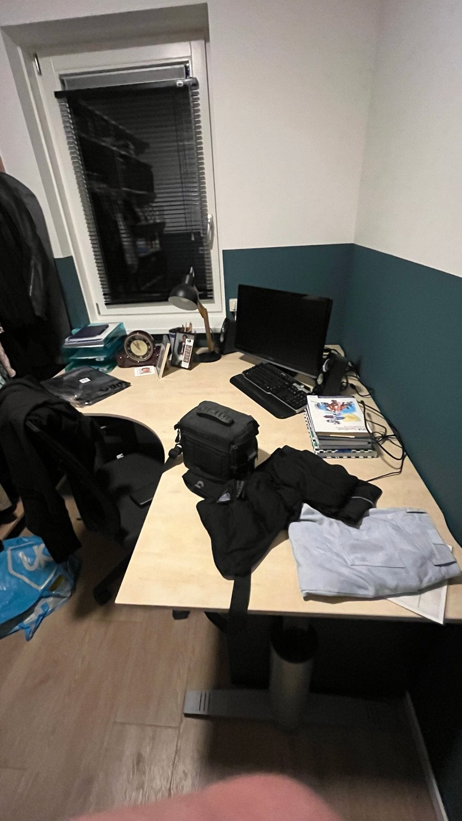 Profesioneel hoekbureau, Ophalen, Zit-sta bureau, Gebruikt, Hout