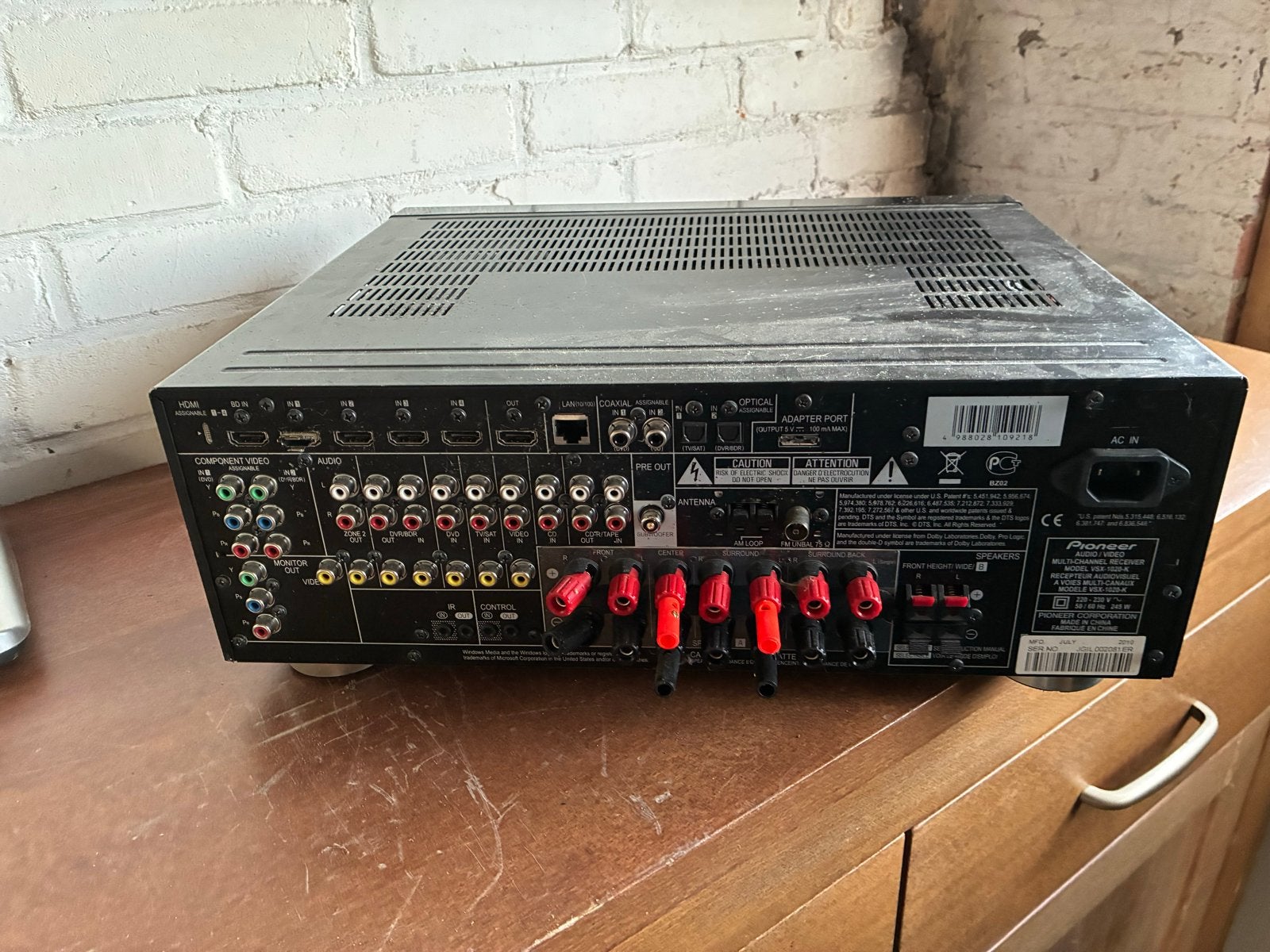 Pioneer VSX-1020-K AV Receiver - 7.1 Surround Sound, Gebruikt, Ophalen of Verzenden, Pioneer, 120 watt of meer