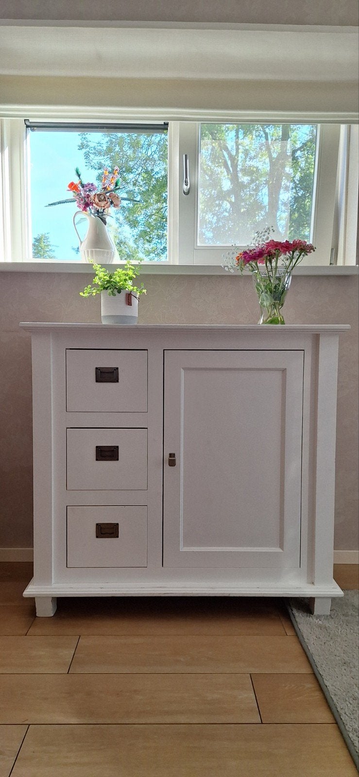 Alta witte spekkast dressoir commode lades meidenkast wit, Ophalen, Gebruikt, 100 tot 150 cm, Landelijk