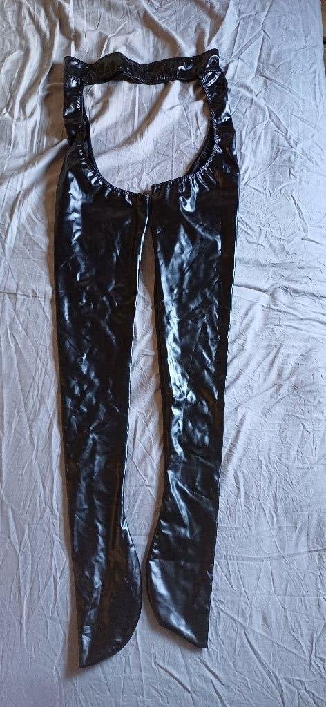 sexy chaps met dichte tenen, zwart, wetlook-lak, nieuw, Overige typen, Verzenden, Zwart, Nieuw