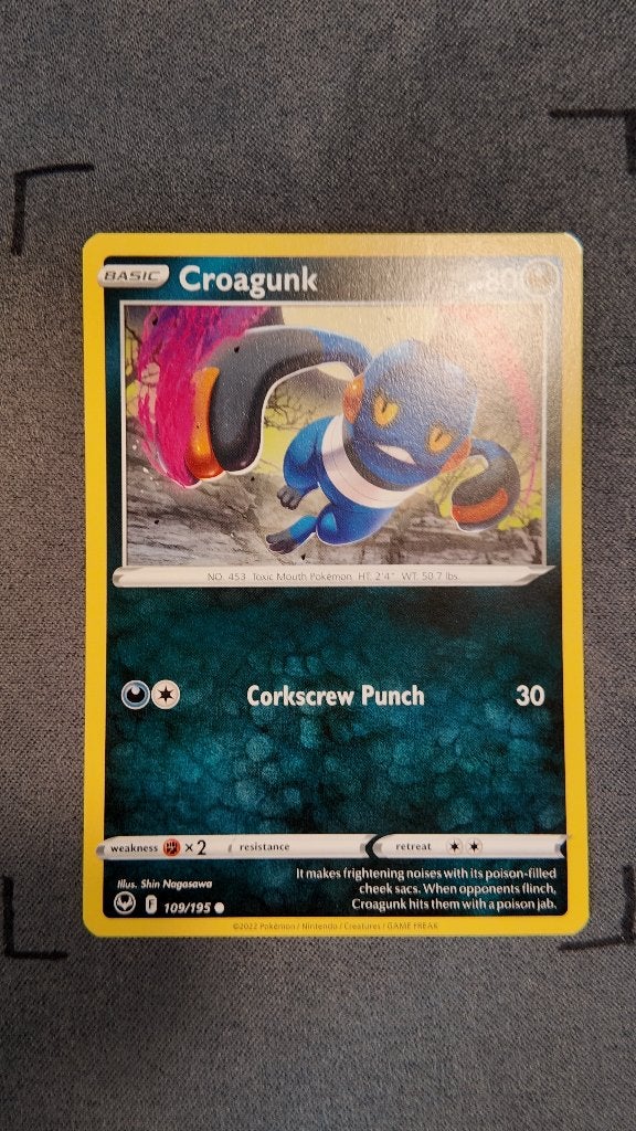 Croagunk 109 Silver Tempest | Pokemon kaart, Ophalen, Zo goed als nieuw, Losse kaart