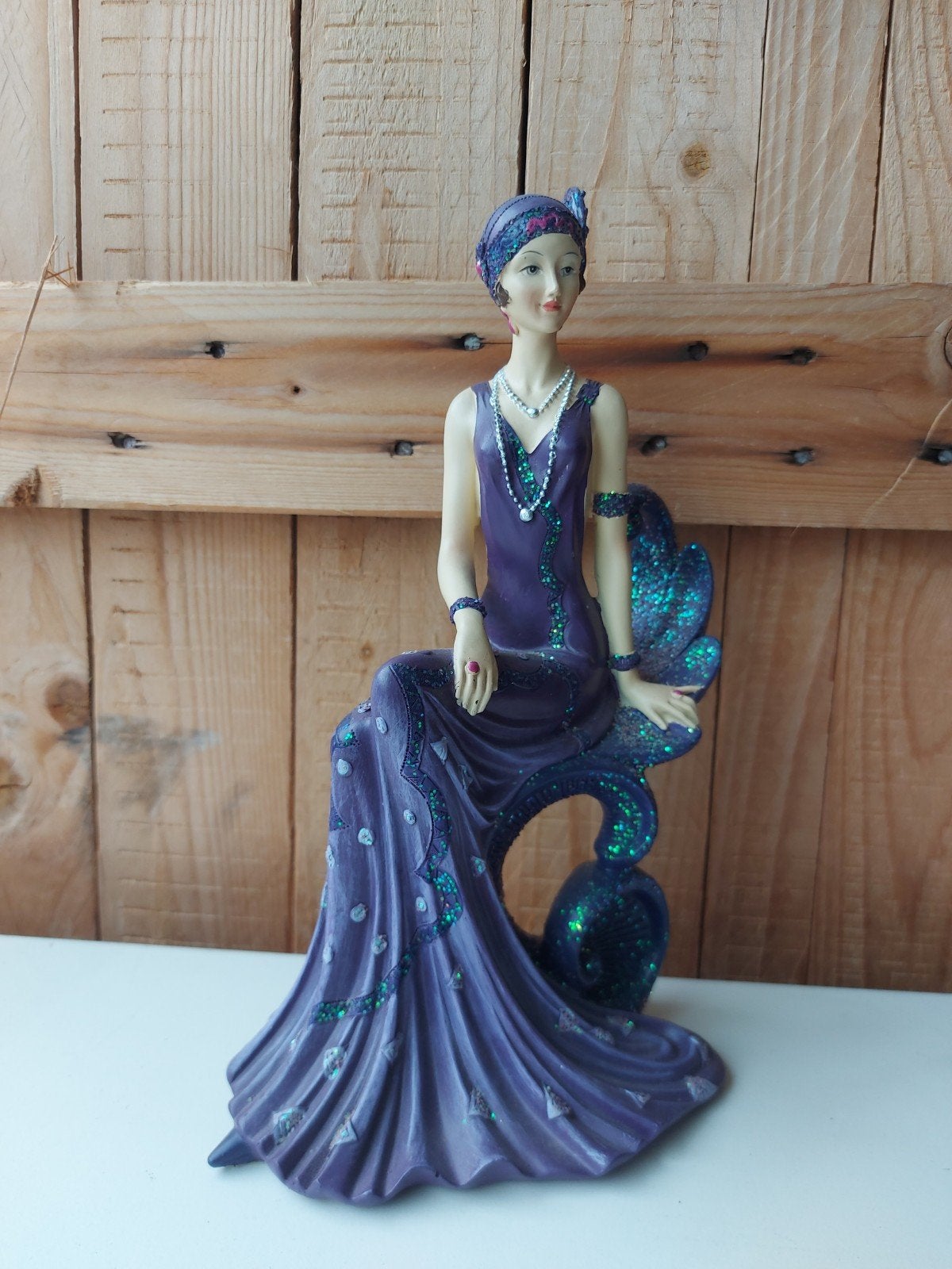 Art Deco Beeldje Dame in Paarse Jurk - Joe Davies, Ophalen of Verzenden, Nieuw