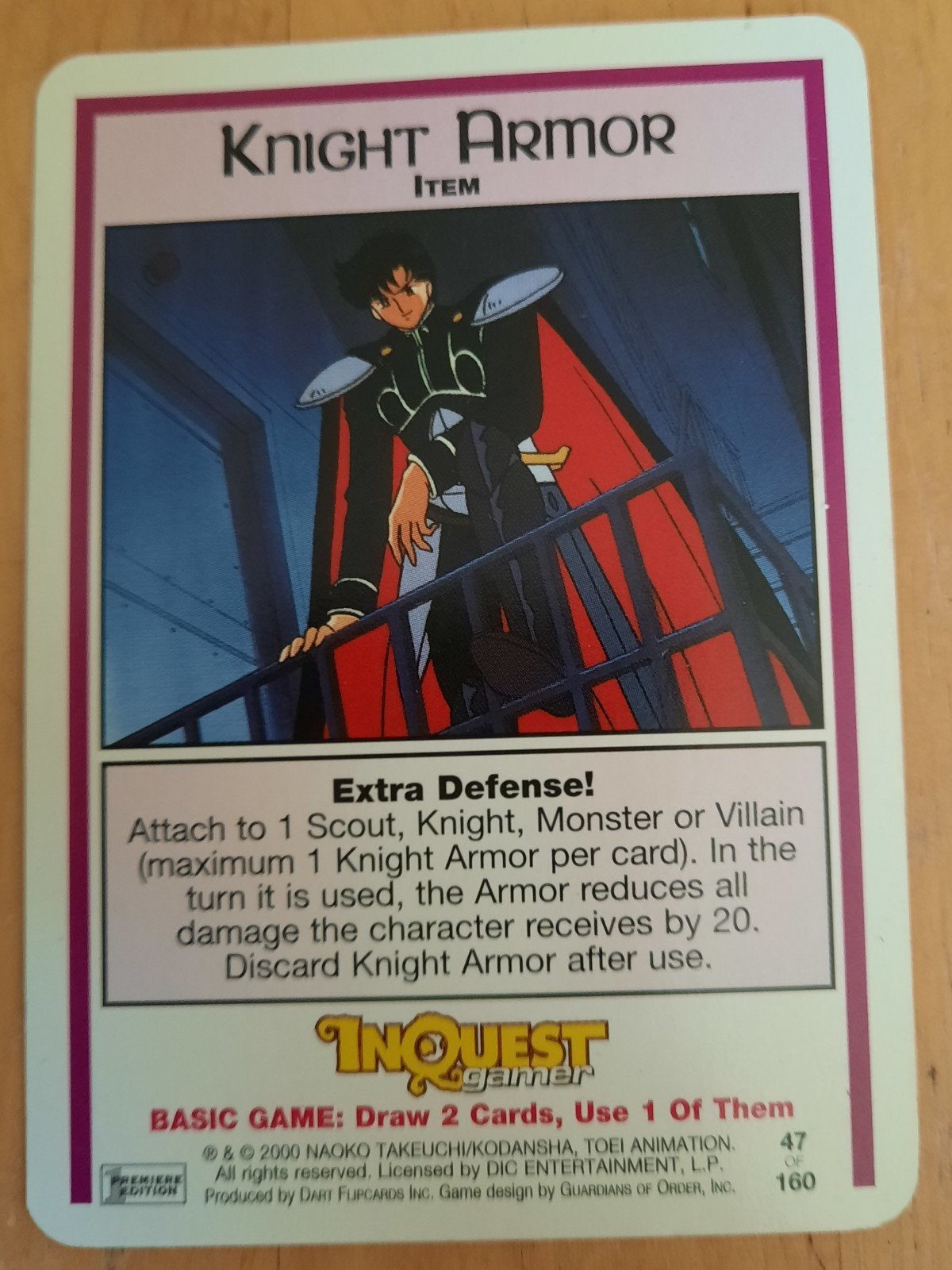 Sailor Moon 'Knight Armor' kaart uit de InQuest Gamer serie, Ophalen of Verzenden