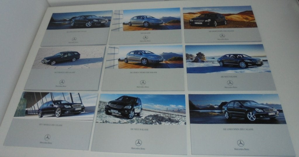 lot van 9 Duitse Mercedes brochures, Ophalen of Verzenden, Nieuw, Mercedes