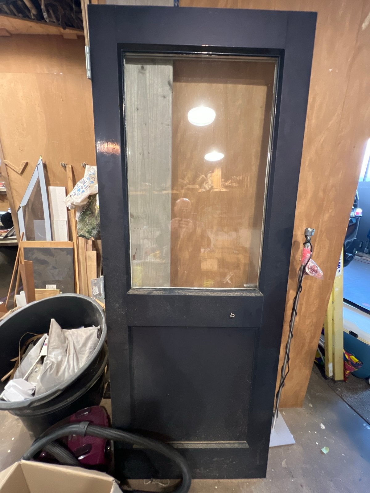 Nette hardhouten buitendeur met 3-puntssluiting, Ophalen, Gebruikt, 80 tot 100 cm, Buitendeur