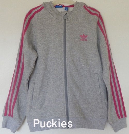 Grijs/roze Adidas hooded sweatvest maat 152 *NIEUW*, Kinderen en Baby's, Kinderkleding | Maat 152, Adidas, Meisje, Trui of Vest