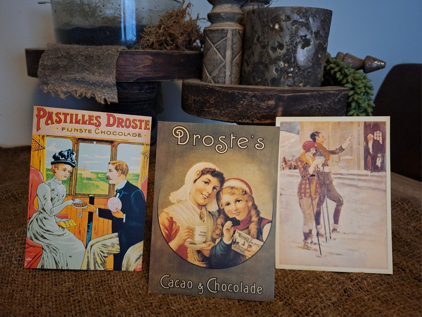 Vintage Droste reclamekaarten - Set van 6, Antiek en Kunst, Ophalen of Verzenden