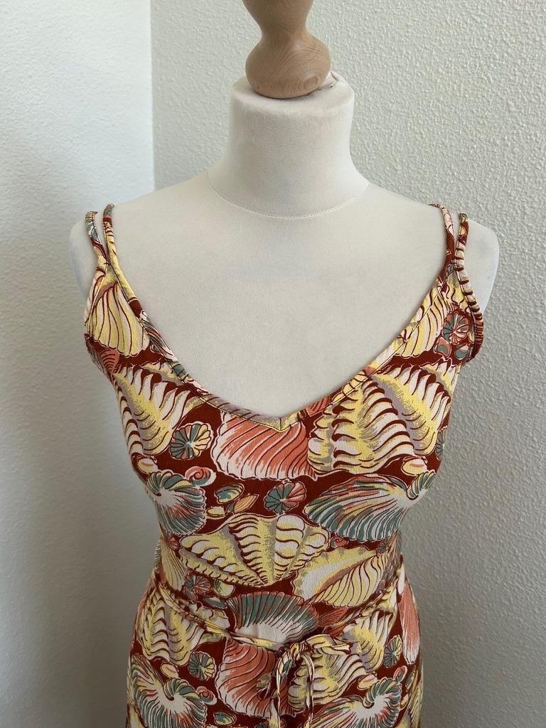 King Louie maat 42 lange schelpen jurk zomer 2130, Beige, Maat 42/44 (L), Ophalen of Verzenden, Zo goed als nieuw