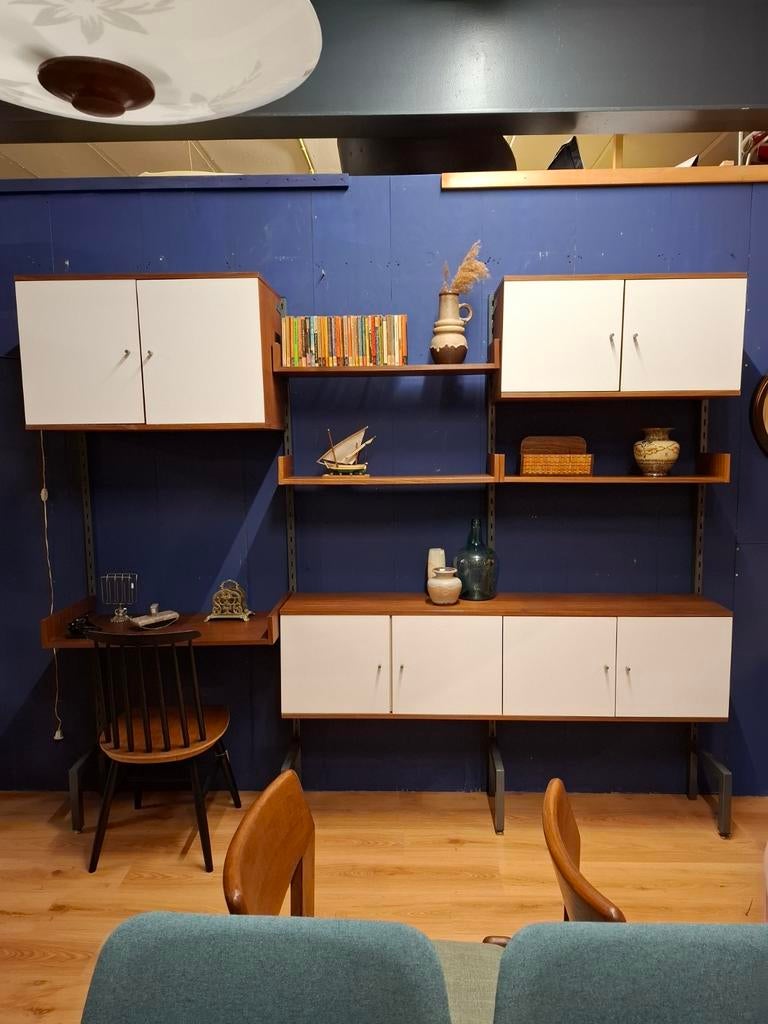 Vintage Simpla-Lux wall unit wandmeubel wandkast teak kast, Huis en Inrichting, Kasten | Wandmeubels, Zo goed als nieuw, Minder dan 100 cm