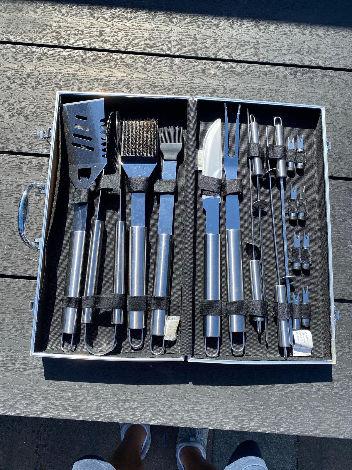 Complete BBQ Gereedschap Set in Aluminium Koffer, Ophalen, Zo goed als nieuw