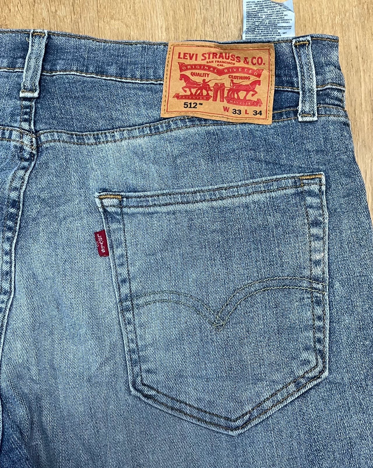 Levi’s 512 slim tapered jeans blauw - Maat W33 L34, Ophalen of Verzenden, Zo goed als nieuw, Blauw, W33 - W34 (confectie 48/50)