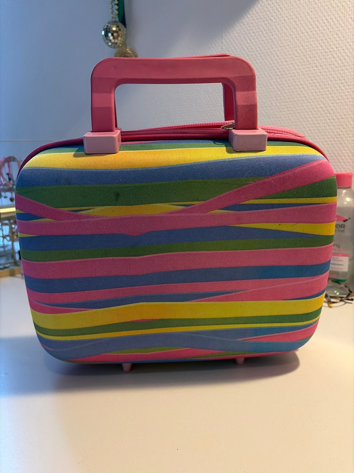 Kleurrijke Hardcase Beautycase/Toilettas - 25x33 cm, Ophalen, Gebruikt, Overige kleuren, Hardcase