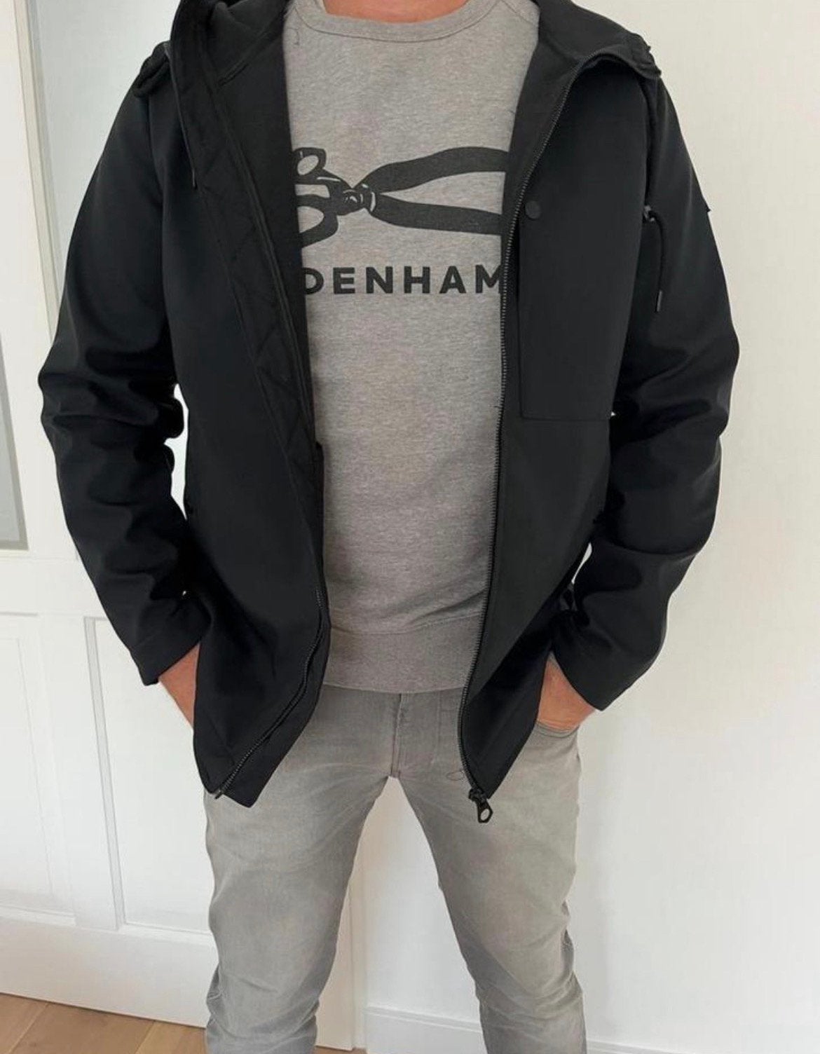 Prachtig luxe DENHAM softshell jack/gevoerd ,L, Ophalen of Verzenden, Nieuw, Maat 52/54 (L), Zwart